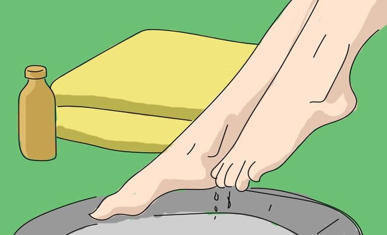 Ayak mantarı için elma sirkesi banyosu